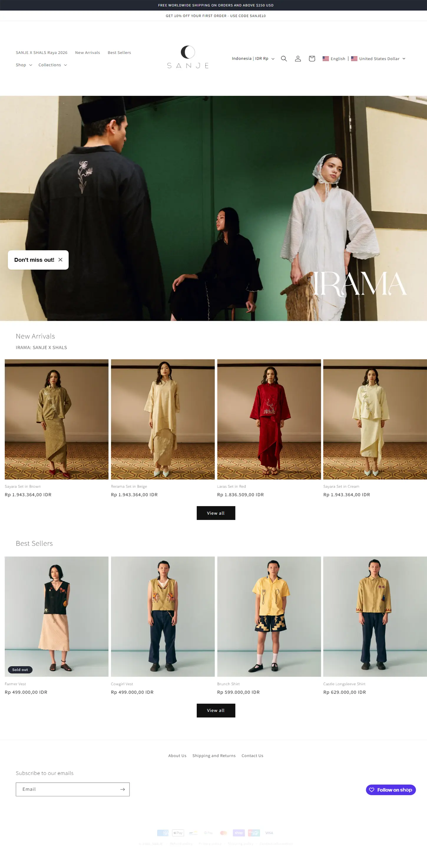 Sanje Wear Website